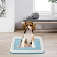 thumbnail image 1 of Bandeja de entrenamiento para inodoro para perros, bandeja para orinal para perros con pestillo seguro, caja de arena para perros de interior de 18.5 Azul Yinane Bandeja para ir al baño, 1 of 8