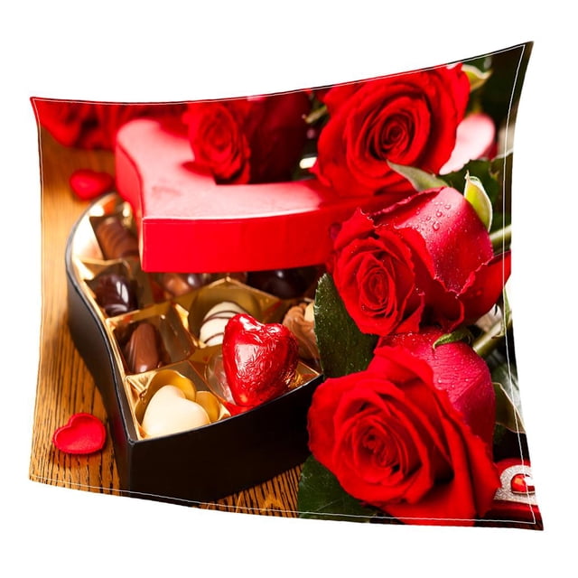 Manta de forro doble Happy Valentine, sofá cálido y acogedor Chocolate Zulema Manta de vellón de San Valentín