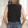 thumbnail image 7 of Summer Womens Plus Size Tank Tops Casual Oversize Solid Color Round-Neckleeveless Black Camisoles S-XL, 7 of 7
