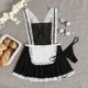 thumbnail image 4 of Gibobby Conjunto de lencería Sexy Lencería de dos piezas para mujer, sexy con encaje floral, escote en V profundo, brasier inalámbrico y tanga exótico(Negro, G), 4 of 5