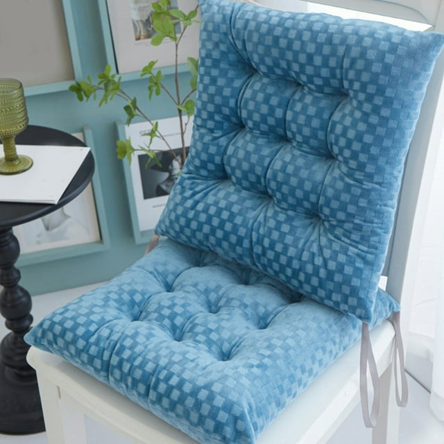 Cojín de terciopelo de cristal en relieve, color liso, para silla de oficina y hogar, grueso y cómodo para aliviar el dolor de coxis, ideal para sala de estar, escritorio de estudiante y