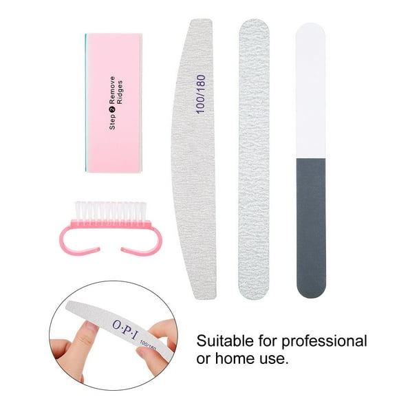 Fosa Nail Sanding File,5pcs/Set Nail Files Powder Brush Durable Buffing Grit Accessories UV Gel Polish Tools, Manicure File