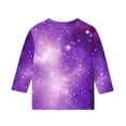 thumbnail image 6 of Afuyipoi Toddler Girls T-shirts(3-12), 3/4 Sleeve Round Neck Gradient Color Pullover Tops Purple 5 Years, 6 of 6