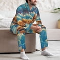 thumbnail image 7 of Naloa Artistic Starry Sky Cloud Dog Men’s Pajamas Set - Long Sleeve Button Down Sleep Shirt and Pajama Bottoms Sleepwear Set-Small, 7 of 7