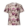 thumbnail image 4 of Qekee Rose Flowers Classic Fit T-Shirt Men's Shirt Men's Tight Short Sleeves for Exercise, Running, Mountaineering - Rose Flowers, 4 of 9