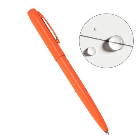 Rite in the Rain Weatherproof Orange Metal Retractable Ballpoint Pen - Black Ink (No.