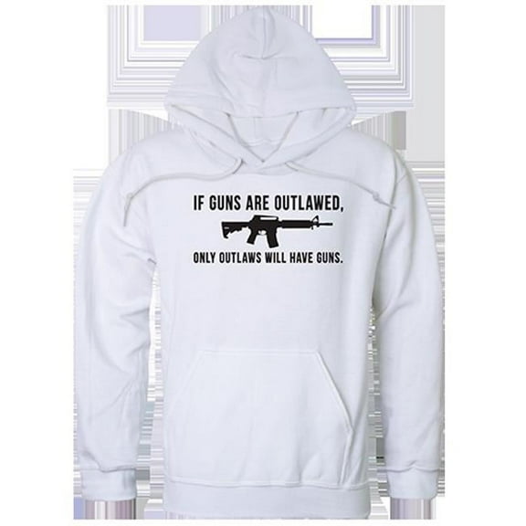 Rapid Dominance  Outlawed Graphic Pullover Sweatshirt, White - Extra Large