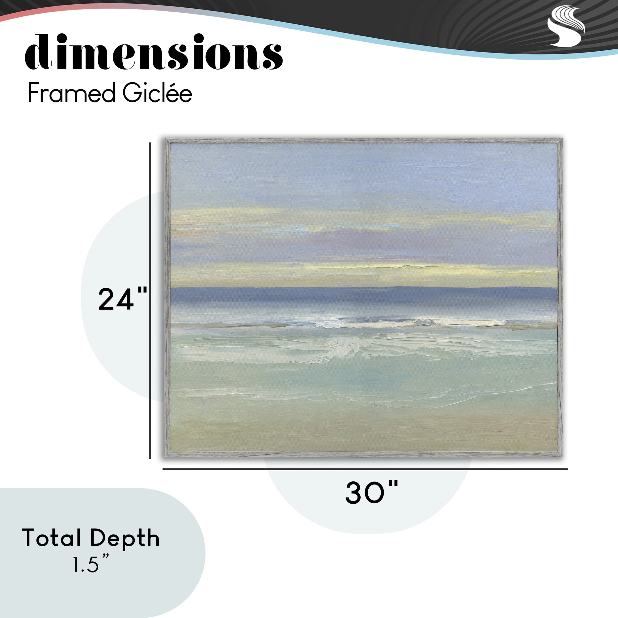 Stupell Industries Tranquil Coastal Morning Waves Gray Framed Giclee Art, design by Sally Swatland