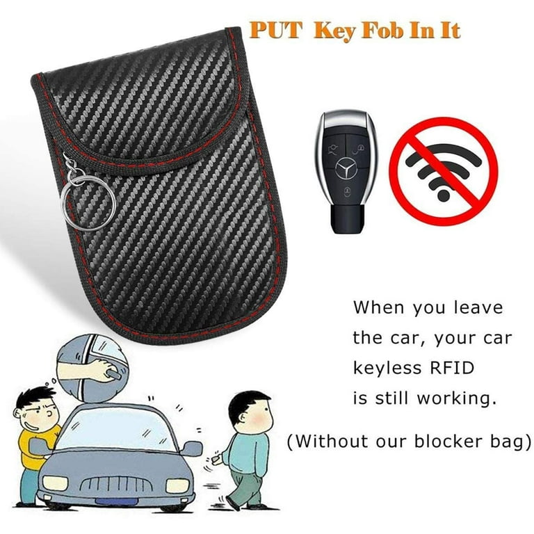 Faraday Pouch for Car Keys, Car Key Signal Blocker, 3 Pack Black Faraday  Bag, RFID Key Pouch, Keyless Signal Blocking Key Case, Anti-Theft Remote  Entry Smart Fobs Protection (Carbon Fiber) 