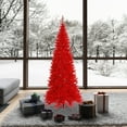 thumbnail image 4 of Vickerman 6.5' Red Fir Slim Artificial Christmas Tree, Unlit, 4 of 4