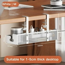 FTCBJJA Under Desk Cable Management Tray, Cinati Cable Management Under Desk No Drill, Cable Tray with Clamp for Desk Wire Management,Desk Cable Management Box for Office, Home - White,Length13.39"