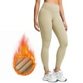 thumbnail image 2 of CHIUNL Fleece Lined Leggings for Women, High Waisted Tummy Control Yoga Pants, Thermal Workout Leggings with Split Hem, Winter Compression Gym Pants for Running & Pilates (Khaki S), 2 of 8