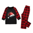 thumbnail image 3 of Odeerbi Christmas Pajamas for Family Holiday Plaid Long Sleeve Family Christmas Pajamas Matching Sets Toddler Plaid Print Tops Pants Set Loungewear Two-Piece Sleepwear Xmas PJs Set Black, 3 of 6