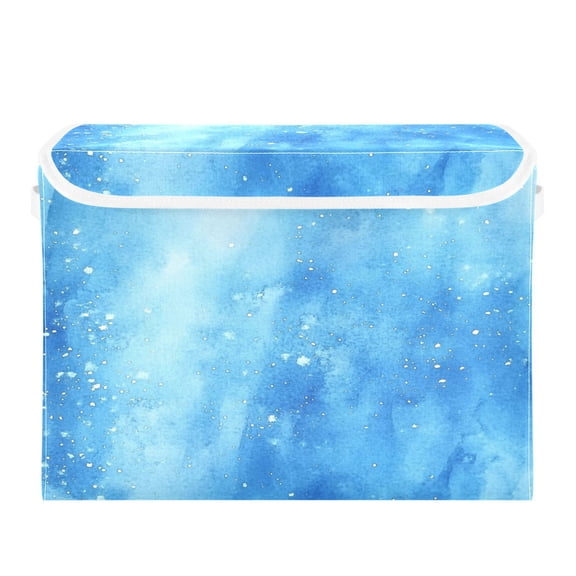Storage Box With Lid 16.5x12.6x11.8In Foldable Stacked Household Storage Box Light Blue