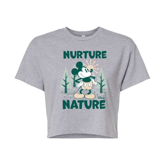 Disney - Mickey Nature - Juniors Cropped Cotton Blend T-Shirt