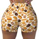 thumbnail image 2 of Balery Coffee Bun Hot Dog Pantalones cortos de entrenamiento estampados para mujer, sin costuras, ajustados, para gimnasio, yoga, correr, deportes, ejercicio activo, fitness.-XX-Large, 2 of 8