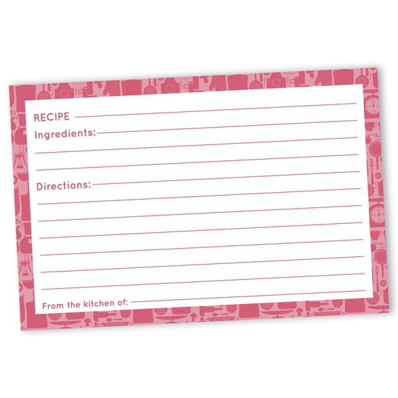 Inkdotpot Recipe Card 6x4 inch Single-Sided Recipe Design Cards Border Recipe Cards Wedding-Bridal Shower-Baby Shower- Pack of 50