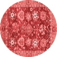 thumbnail image 1 of Ahgly Company Indoor Round Abstract Red Modern Area Rugs, 4' Round, 1 of 4