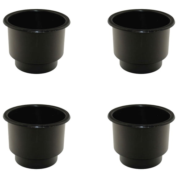 RAParts Four Black Jumbo Plastic Cup-Holder Inserts Made For Boats RVs Campers Trucks Decks and More