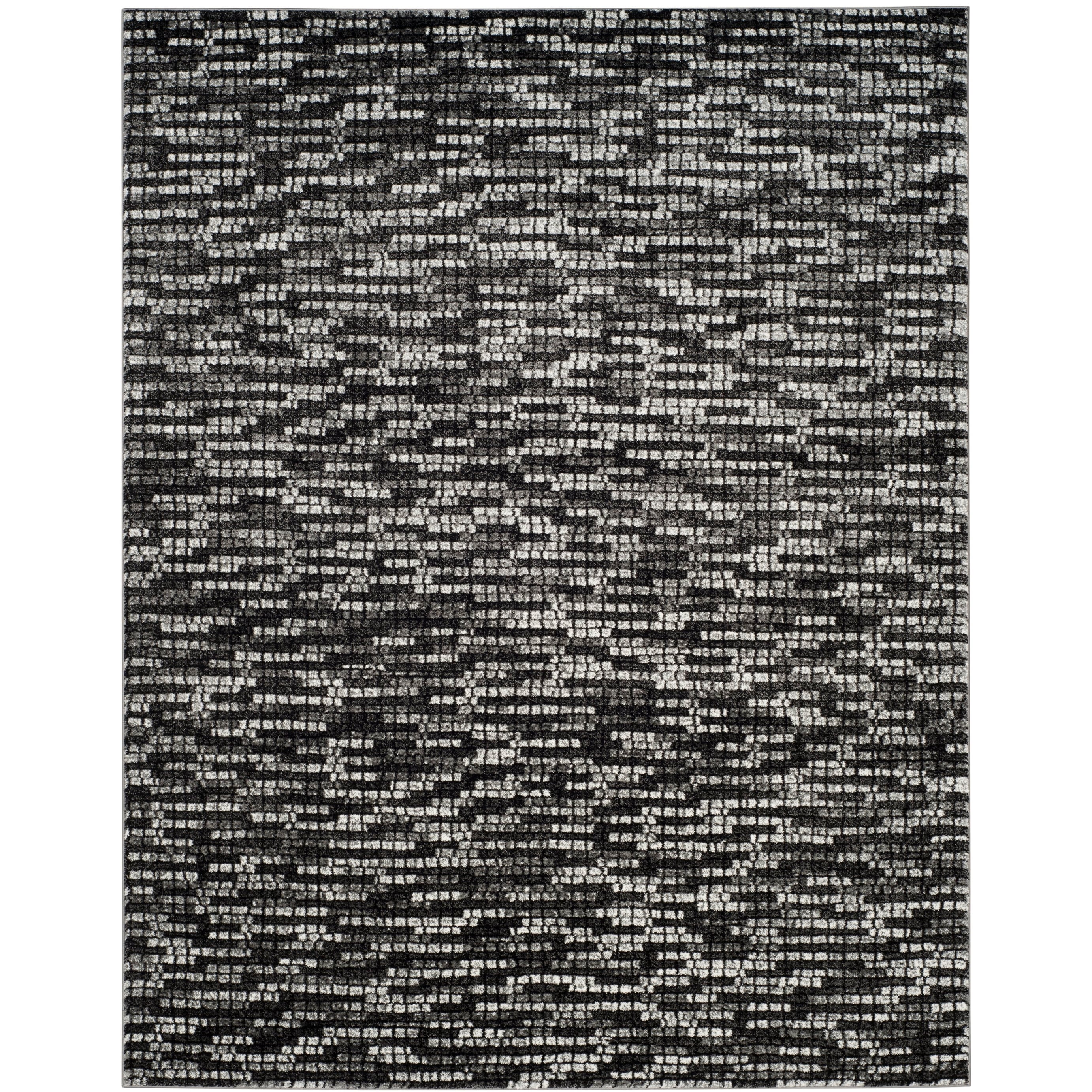 SAFAVIEH Porcello Scarlett Abstract Striped Area Rug, Light Grey/Charcoal, 6'7" x 9'