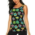 thumbnail image 2 of Picia Geometric Dinosaur Pattern Women's Workout Tank Top,Breathable Activewear,Slim Fit Athletic Top,Versatile Workout Moisture-wicking top-Large, 2 of 9
