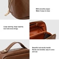 thumbnail image 4 of Bolsa de maquillaje de viaje dureza de bolsa de cosméticos grande de cuero PU marrón multiusos con asa para champú ANGGREK Otros, 4 of 8