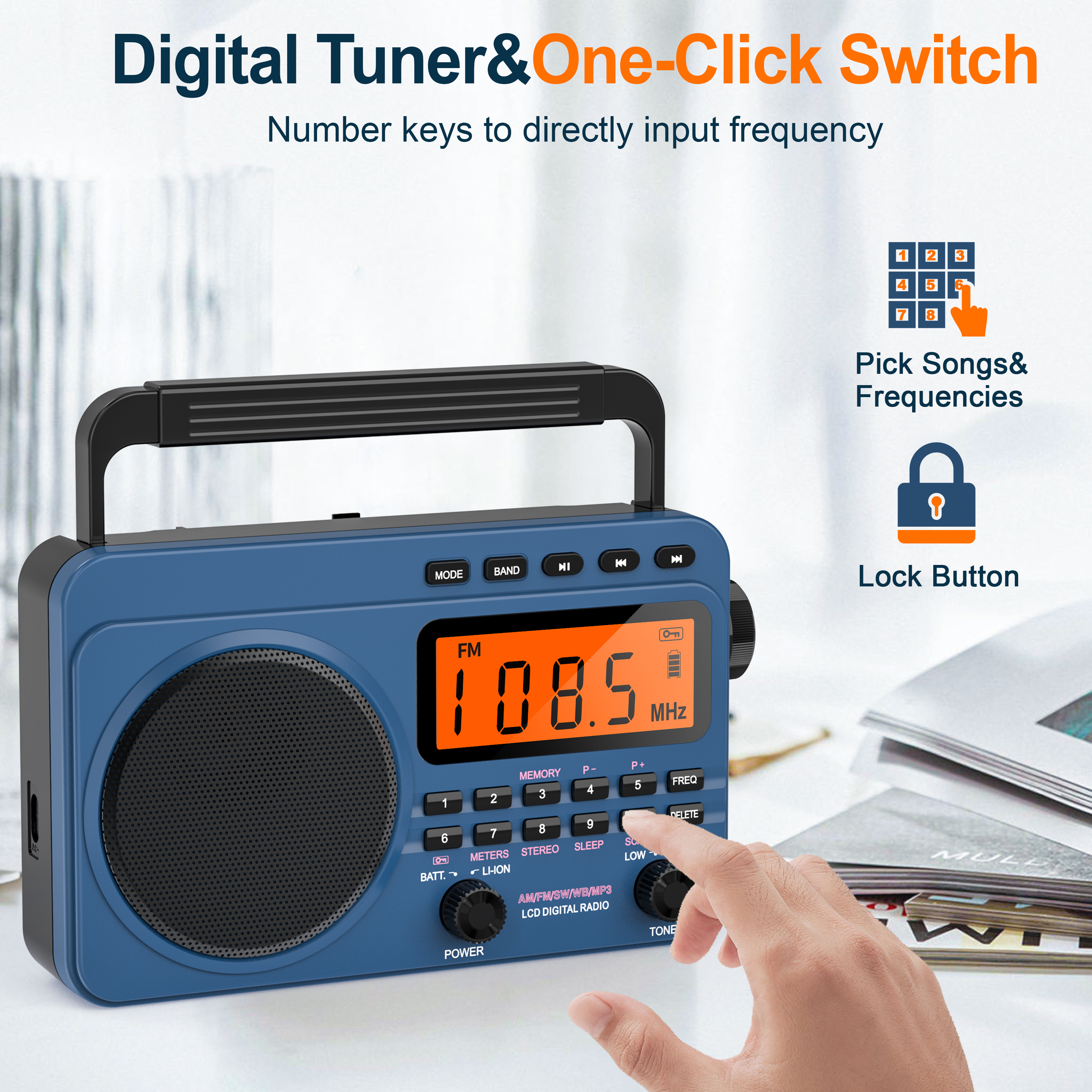 Greadio Portable AM/FM Weather Radio 4000mAh Battery photo 6