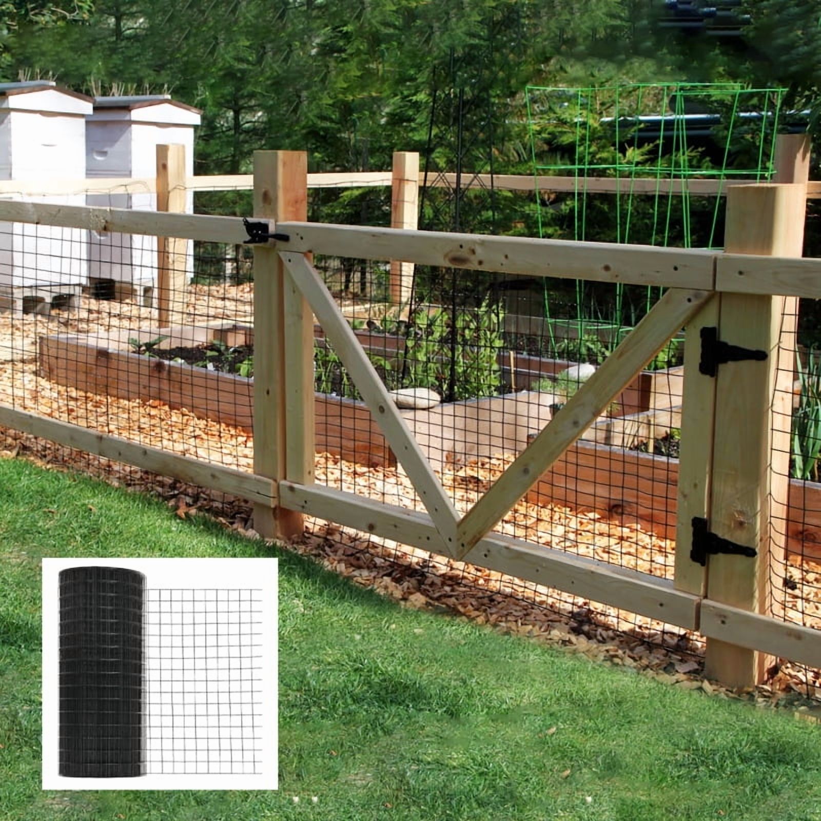 36 InchÃ50 Ft Black Vinyl Coated Hardware Cloth 19 Gauge 1 4 Inch Black PVC Hardware Cloth Black Welded Wire Fence Supports Poultry-netting Cage-home Improvement And Chicken Coop