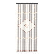 Retro Wooden Door Curtain, Natural Bamboo Beaded String Hanging Doorway Divider 35*82 Brown Sheer Curtain for Door Window
