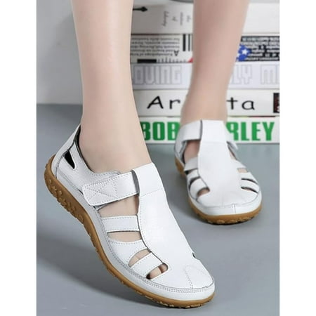 Women s Casual Boho Gladiator Sandals Summer Leather Comfort Softsole Closed Toe Ankle Strap Beach Shoes  Hollow Casual Comfy Softsole Adjustable Ankle Strap Beach Fisherman