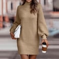 thumbnail image 4 of Daznico Robe Chandail Femme Hiver Manches Longues Col Roulé Couleur Unie Décontractée, Taille g, 4 of 6