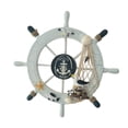 thumbnail image 1 of Nautical Beach Wooden Boat Ship Steering Wheel Fishing Net Shell Home Wall Decor (Seabird), 1 of 3