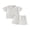 White, variant on BemeyourBBs Toddler Baby Boys Summer Clothes Infant Baby Boys 2 Piece Summer Outfit Solid Color Eyelet Lapel Short Sleeve Button Down Shirt Top and Shorts 2Pcs Set