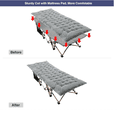 thumbnail image 4 of REDCAMP Folding Camping Cots for Adults 500lbs Heavy Duty with Thick Mattress, Oversize Portable Sleeping Bed Cot for Camping Travel Office Outdoor, XL 75x28in, Grey, 4 of 6