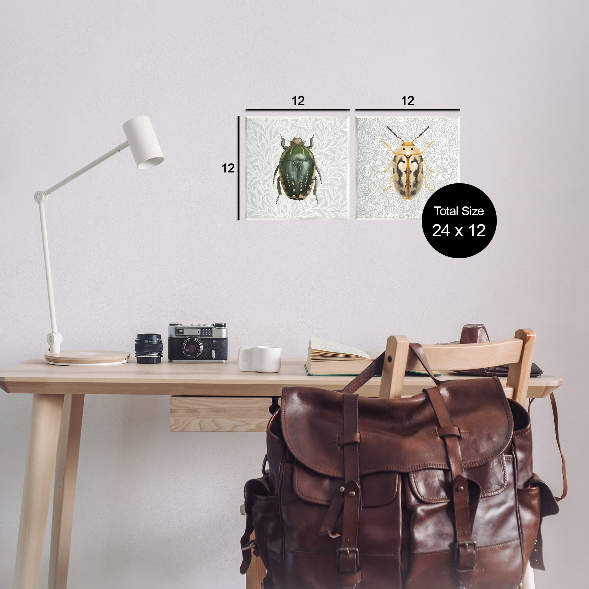 Stupell Industries Beetle Insect Portrait Animals Painting Unframed Art Print Wall Art, 12 x 12, Set of 2
