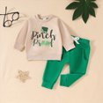 thumbnail image 2 of Towmus Toddler Baby St. Patrick's Day Outfit Boy Girl Casual Patch Crew Sweatshirt and Pants Set Halloween Fall Baby Clothes, 2 of 9