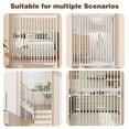 thumbnail image 6 of YUFU 74.8" Extra Tall Pet Gate for Cats, adjustable height adjustable width 30.3"-38.2" Pressure Mounted, No Drill, Walk-Through Door for Stairs/Doorways, (white), 6 of 7