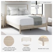 Signature Design by Ashley Cadmori Queen Upholstered Panel Bed with Two-Tone Finish and Rails