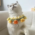 thumbnail image 2 of Knitted Flower Pet Bib for Dogs and Cats, Cute Bellflower Drool Towel Neck Accessory for Photo Props, Small, Yellow, 2 of 3