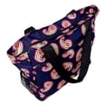 thumbnail image 3 of Large Multi - Pocket Fashion Zipper Top Beach Bag Tote - Custom Embroidery Available Navy Paisley, 3 of 4