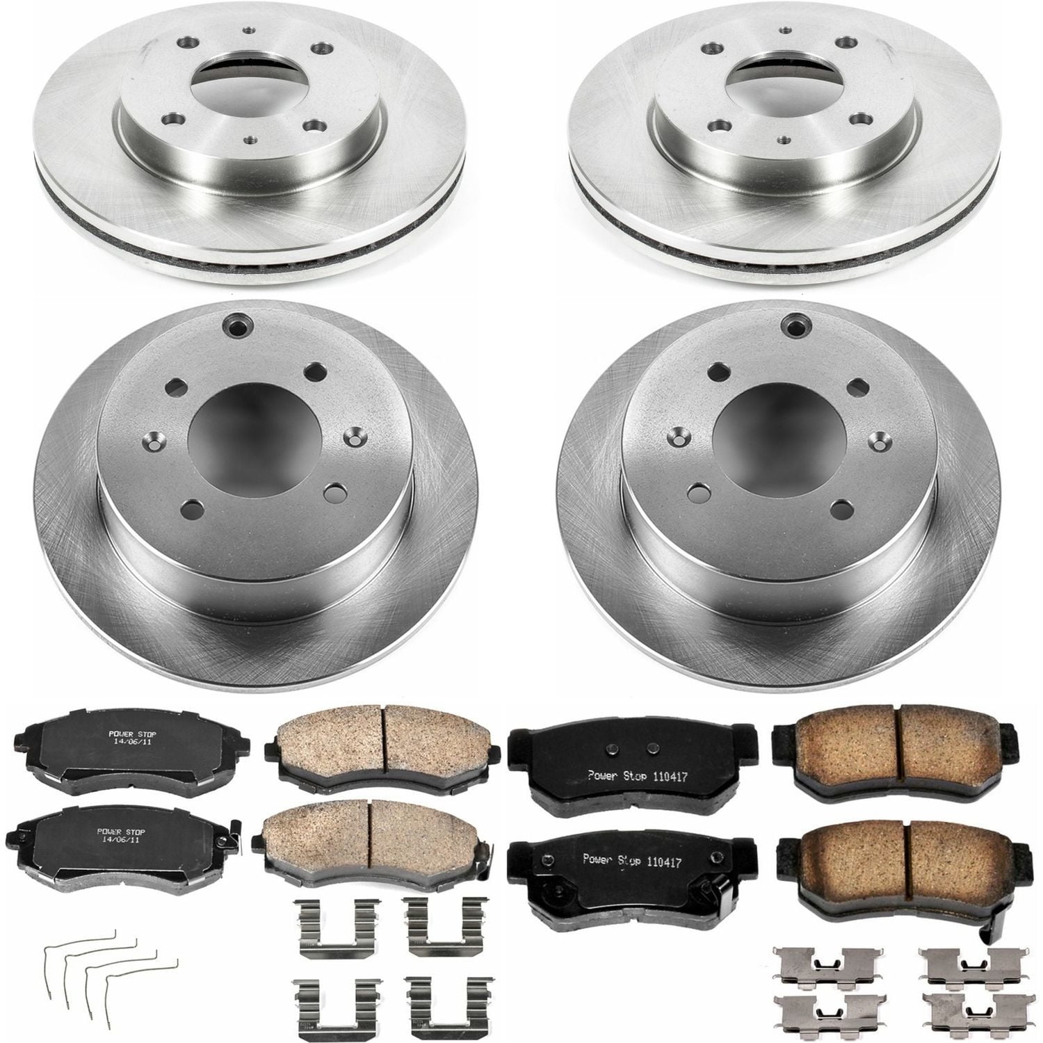 PowerStop Front and Rear Stock Replacement Brake Pad and Rotor Kit Fits: HYUNDAI KIA Select Models KOE5371