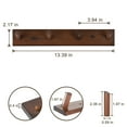 thumbnail image 7 of 2 Pack Wall Mounted Wood Coat and Hat Rack, 4 Hooks, Dark Brown, 7 of 7
