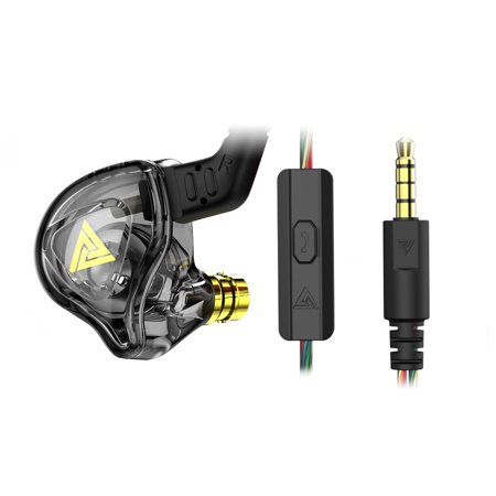 Linyer 3.5mm HIFI Earphones Silicone Earplugs Earbud with Microphone Headsets Stereo Sound Sports Running Music Listening Devices Black