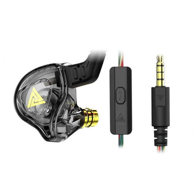 Sidaley Auriculares HIFI de 3,5mm, auriculares portátiles con micrófono, auriculares electrónicos, sonido estéreo, dispositivos para escuchar Teléfono y Comunicación Negro