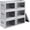 Blended, variant on Storage Bins with Lids - Small Fabric Organizers with Window, Collapsible Storage Bins for Clothes, Decorative Closet Organizers for Towels, Tshirt, 3 Pack, Dark Grey