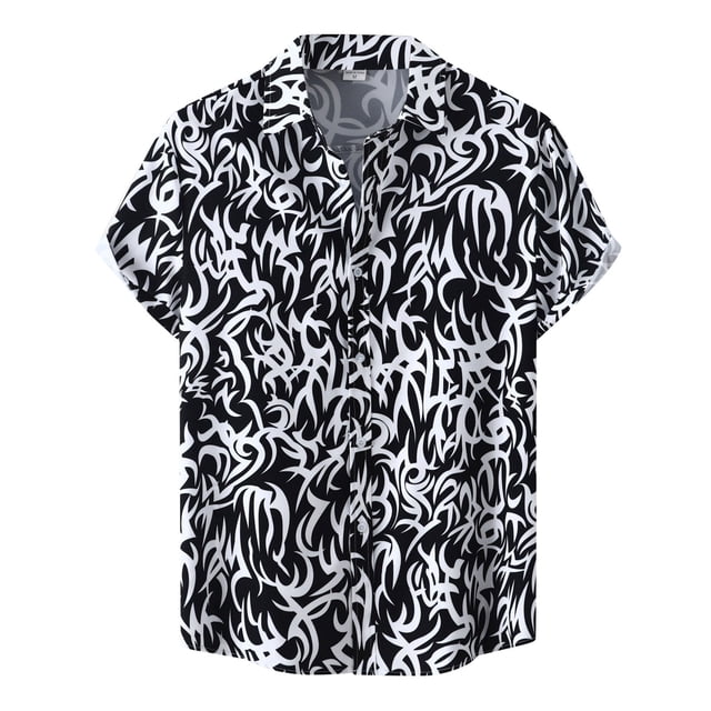Camisas Hombre Manga Larga Camisa de vestir de manga corta para hombre Camisa con estampado de lunares de ajuste regular con bolsillo Camisa con botones informales (Purple, 3XL)