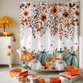 thumbnail image 3 of Shower Curtain 60"W x 72"L Autumn Flowers Leaves Thanksgiving Pumpkins Fabric Shower Curtains Set with Hooks Water Repellent Bathroom Curtains Machine Washable Bathroom Accessories, 3 of 6