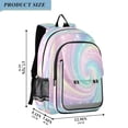 thumbnail image 2 of Flip-Top Backpack 17L Capacity Lightweight Bookpack Reflective Safety Strips & Adjustable Chest Strap Cute Pastel Rainbow Swirl, 2 of 7