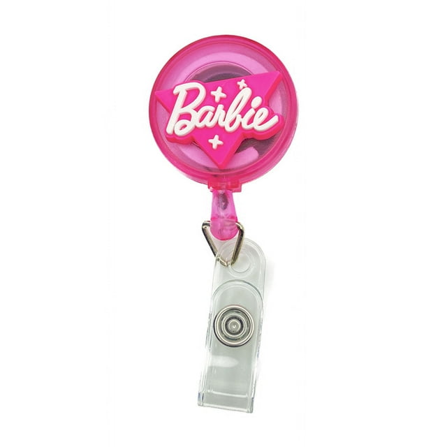 Cartoon Fashion Barbie Pink For ID Card Holder Scalable Toggle Clip Employee Card Nurse Chest Card Student Bus Card Holder Style 10