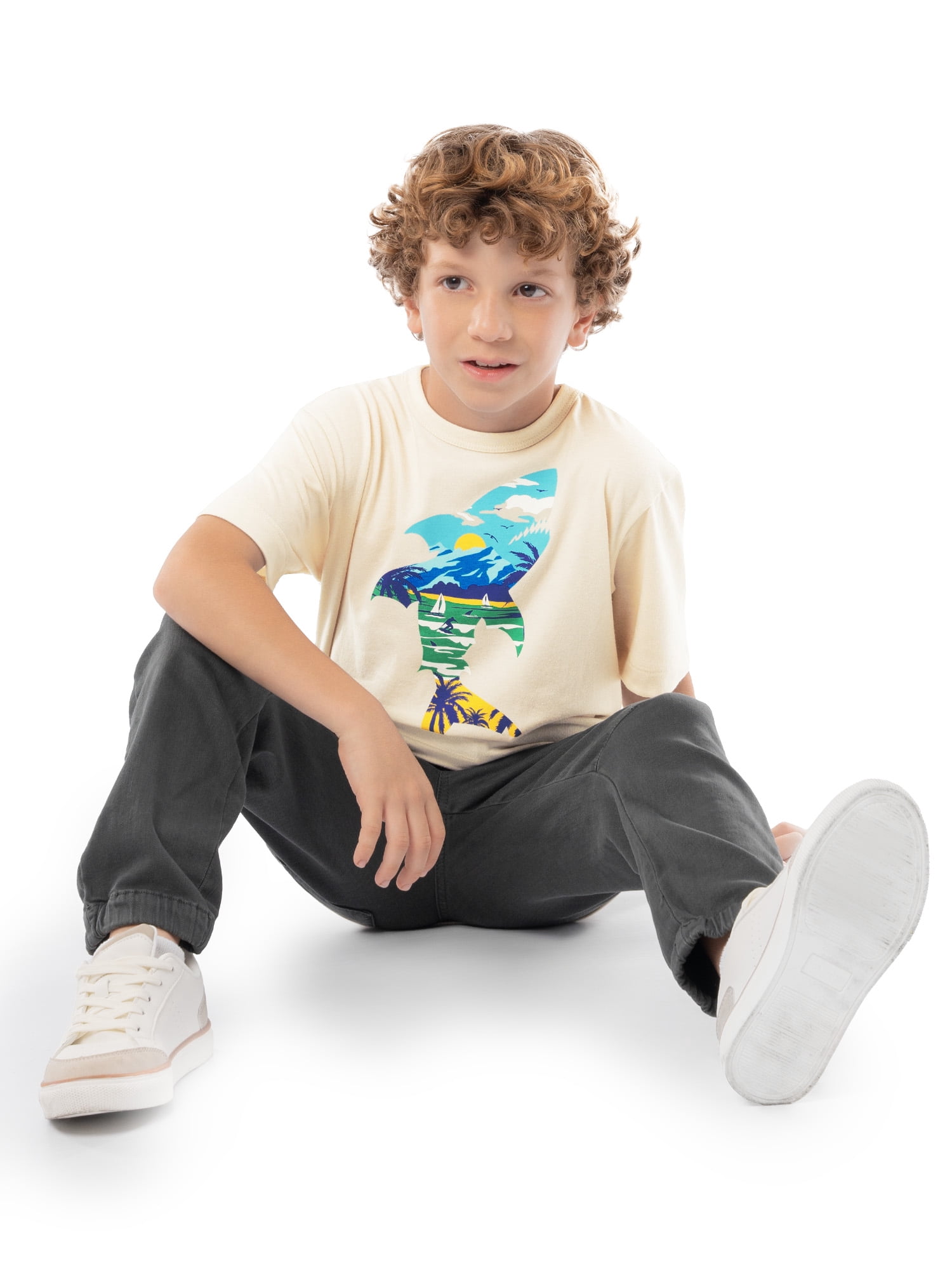 Boy's Short Sleeve Elevated Graphic T-Shirt 2-Pack, Sizes 4-18